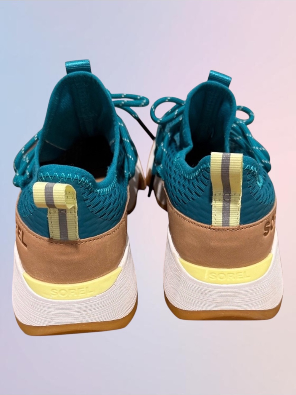 SOREL Teal Green Colorblick Kinetic Impact II Lace Sneakers Running Shoes-Sz 8.5 - Picture 5 of 8